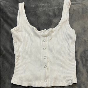 White button crop top